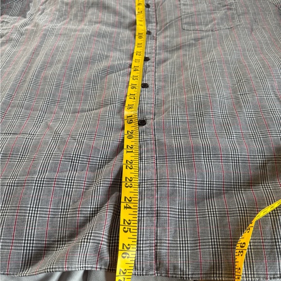 Gray Casual Button Down Shirt with Subtle Plaid - Picture 8 of 9